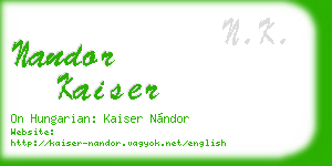 nandor kaiser business card