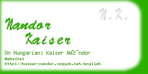 nandor kaiser business card